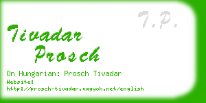 tivadar prosch business card